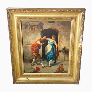 After Giuseppe Guzzardi, Figuras, década de 1800, pintura al óleo, enmarcado
