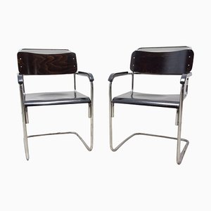 Bauhaus Office Chairs attributed to Robert Slezák for Baťa, 1930s, Set of 2
