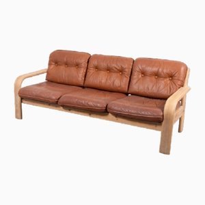 Vintage 3-Sitzer Sofa mit Gestell aus Kiefernholz im skandinavischen Design