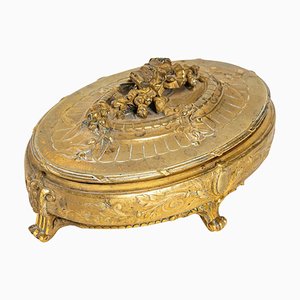 Chased Bronze Jewellery Box, 1800s