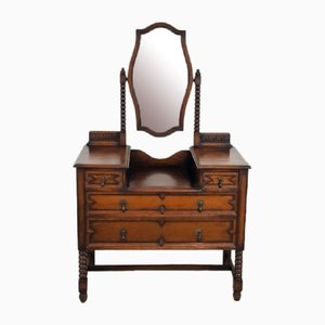 F159 Dressing Table in Oak with Bobbin Turned and Key Pattern Decoration, 1940s