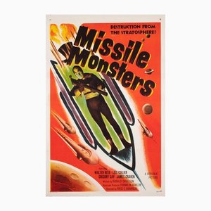 Póster de película estadounidense Missile Monsters Film, 1958