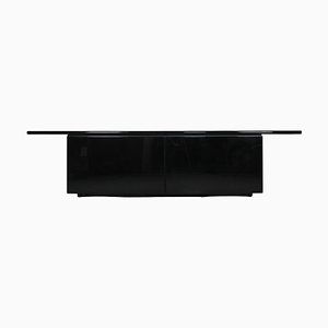 Sheraton Sideboard in Black Lacquered Wood by Giotto Stoppino for Acerbis, 1977