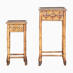 Mid-Century French Bamboo Side Tables, 1950s, Set of 2