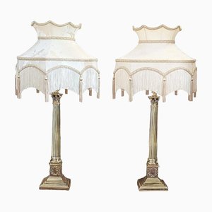 Lampade da tavolo neoclassiche in ottone, inizio XX secolo, set di 2