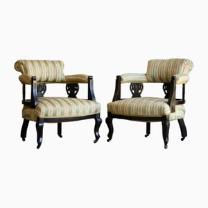 Victorian Tub Armchairs, Set of 2