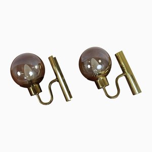 Wall Lamps in Polished Brass in the Style of Hans Agne Jacobsson, Set of 2