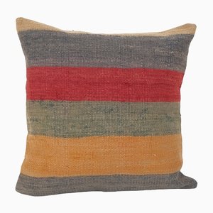 Anatolian Colorful Striped Kilim Cushion Cover, 2010s