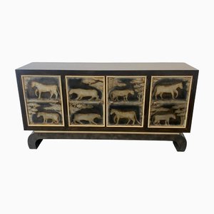 Art Deco Lacquered Figures Sideboard from Lam Lee Group, 1990s