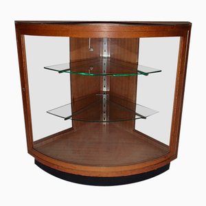 Bauhaus Corner Display Case with Adjustable Glass shelves and Lighting