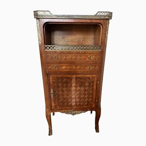 Small 19th Century Louis XV Style Dresser in Marble and Brass