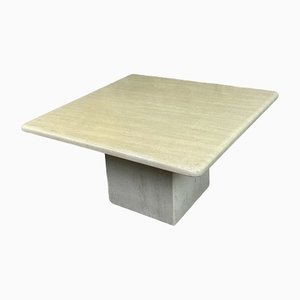 Square Coffee Table in Travertine, Italy, 1980s