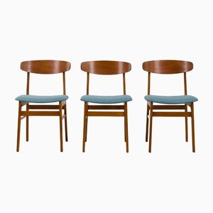 Dänische Teak Stühle mit Wollsitzen von Farstrup Møbler, 1960er, 3er Set