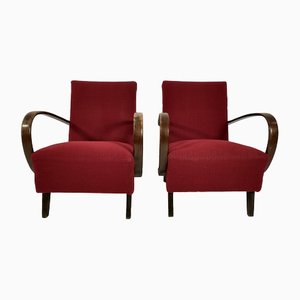Model H-227 Armchairs by Jindrich Halabala for Up Závody, 1950s, Set of 2
