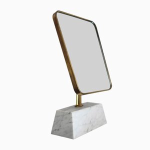 Italian Mirror in Brass and Marble, 1950s