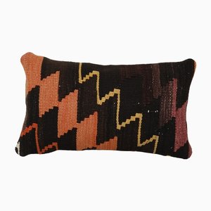 Geometrical Turkish Kilim Lumbar Cushion Cover