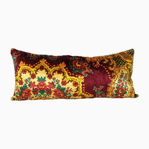 Housse de Coussin Lombaire Longue en Soie et Velours