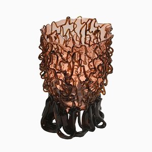 Medusa Vase in Clear Pink and Clear Brown by Gaetano Pesce for Fish Design