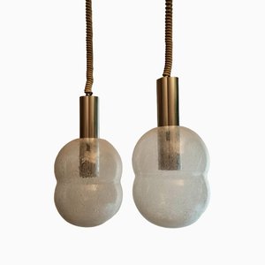 Bilobo Ceiling Lights in Murano Glass by Tobia Scarpa for Flos, 1960s, Set of 2