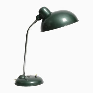 Lámpara de escritorio y taller Mid-Century industrial de metal en verde petróleo de Helo Leuchten, años 50