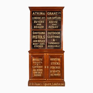 19th Century English Walnut Store Advertising Cabinet