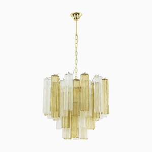 Glass and Crystal Murano Suspension Lamp, Italy, 1990s