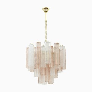Italy Pink Glass Suspension Lamp, 1990s