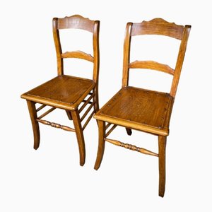 Brocante Wooden Chair, 1890s, Set of 2