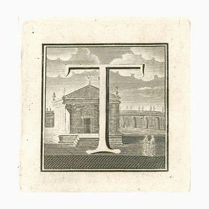 Gaspar Van Wittel (Vanvitelli), Antiquities of Herculaneum: Letter T, Etching, 18th Century