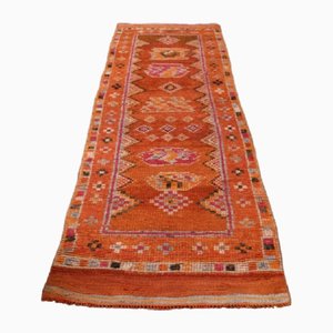 Tapis de Couloir Rustique Vintage en Laine Orange, Turquie, 1950s