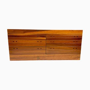 Mid-Century Modern Walnut Sideboard with 6 Drawers, Italy, 1980s