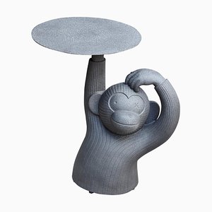 Concrete Black Side Monkey Sculpture Table by Jaime Hayon