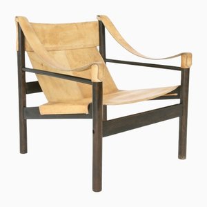 Sling Safari Chair in Cognac-Colored Leather by Abel Gonzalez
