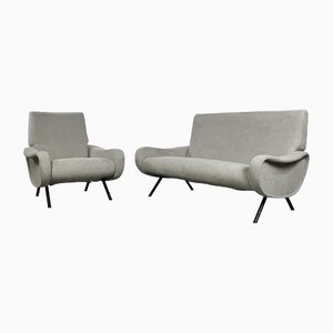 Lady Chair Armchair and Sofa by Marco Zanuso for Arflex, 1950s, Set of 2