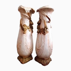 Vases Art Nouveau en Porcelaine de Royal Dux Bohemia, 19ème Siècle, Set de 2