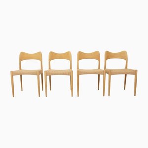 Oak Dining Chairs by Arne Hovmand Olsen for Mogens Kold, 1960s, Set of 4