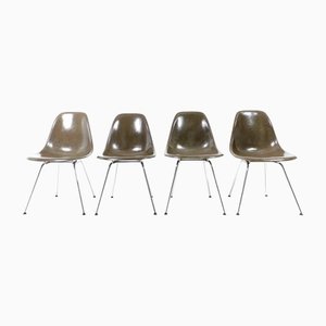 Vintage Viererset Beistellstühle aus Glasfaser von Ray und Charles Eames von Herman Miller, 1960er, 4er Set