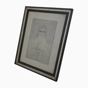 Mina Anselmi, Hoc Est Corpus Meum, 1939, Charcoal Drawing, Framed