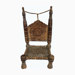 Afghanistan Low Cedar Chair, 1890s