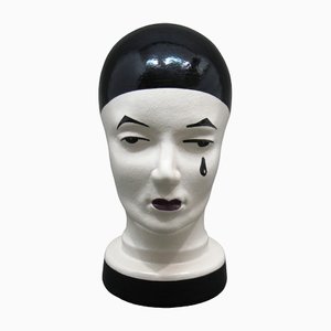 Vintage Ceramic Pierrot Head, Germany, 1970s