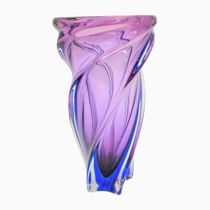 Jarrón italiano de cristal de Murano, años 60