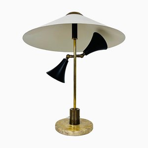 Italian Marble Base and Brass Table Lamp, 1960s