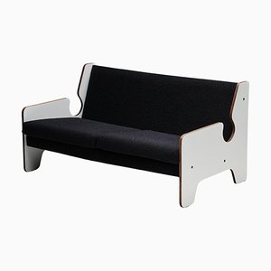 Italian Postmordern Black & White 2-Seater Sofa, 1970s