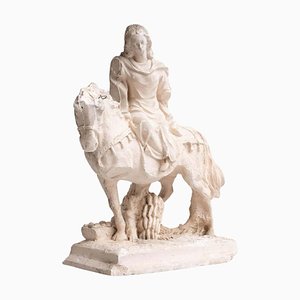 Traditional Plaster Mounted Horse Rider Figure, 1950s