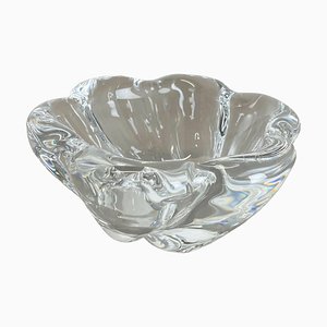 Large Floral Glass Shell Ashtray attributed to Orrefors, Sweden, 1970s