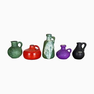Multicolor Ceramic Pottery Vases attributed to Otto Keramik, Germany, 1970s, Set of 5