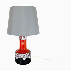 Fat Lava Pottery Table Lamp attributed to Jasba Ceramics, Germany, 1970s