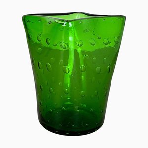 Vaso Bullicante in vetro di Murano verde, Italia, anni '70