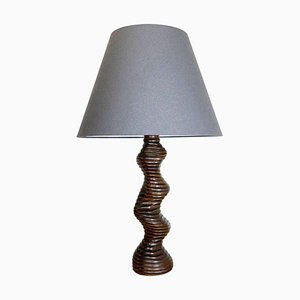 Large Organic Sculptural Wooden Table Lamp from Temde Lights, Germany, 1970s