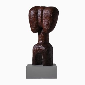 Abstract Carved Oak Wooden Sculpture, France, 1960s